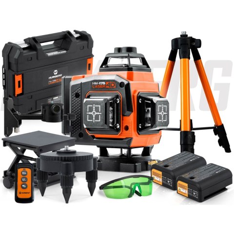 Laser krzyżowy w walizce + akcesoria Poziomica laserowa Humberg HM-175