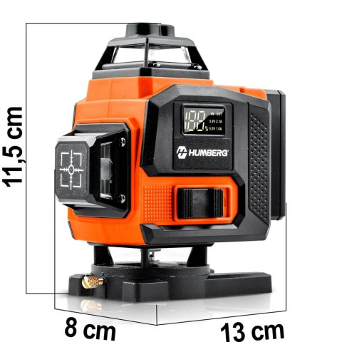 Laser krzyżowy w walizce + akcesoria Poziomica laserowa Humberg HM-175