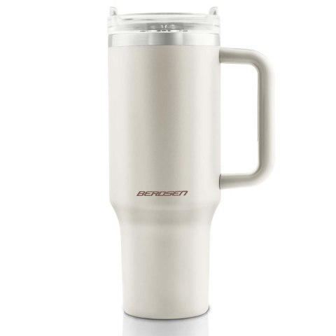 Termos próżniowy kubek z zestawem słomek 1180 ml Berdsen kremowy