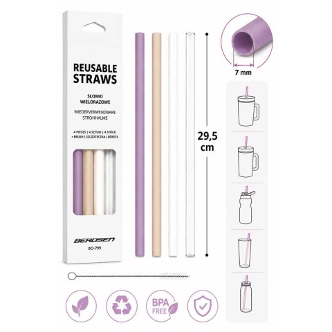 Termos próżniowy kubek z zestawem słomek 1180 ml Berdsen różowy