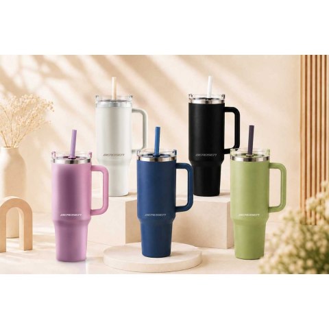 Termos próżniowy kubek z zestawem słomek 1180 ml Berdsen różowy