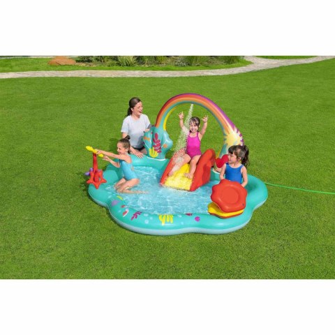Dmuchany plac zabaw dla dzieci do ogrodu zjeżdżalnia Mała Syrenka 221 x 193 x 117 cm Bestway 91097