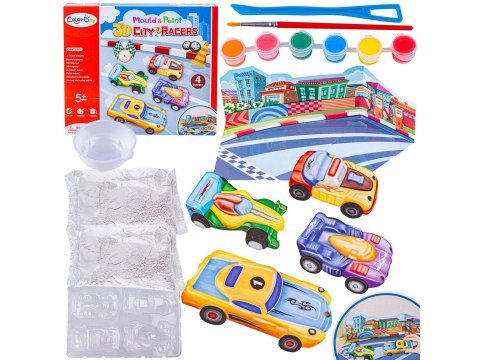 Kreatywny Zestaw Stwórz Odlew DIY MIEJSKIE WYŚCIGÓWKI, AUTA 3D, CITY RACERS 4 Sztuki Zrób To Sam