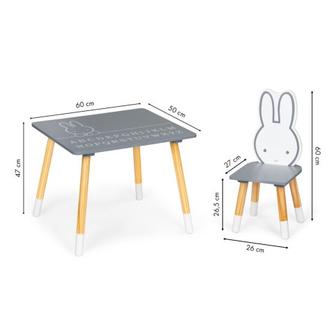 STÓŁ STOLIK + 2 KRZESŁA MEBLE DLA DZIECI ZESTAW ECOTOYS
