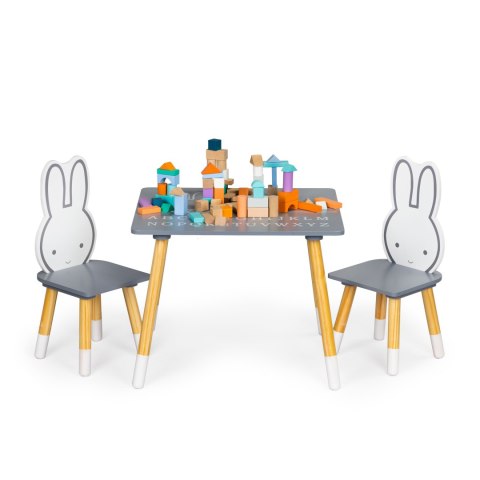 STÓŁ STOLIK + 2 KRZESŁA MEBLE DLA DZIECI ZESTAW ECOTOYS