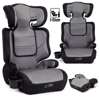 Fotelik samochodowy dla dzieci 2w1 podkładka i-SIZE wzrost 100-150 cm uchwyt na napoje ECOTOYS