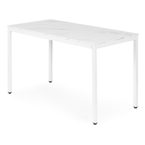 Stół do kuchni jadalni dla 4-5 osób biurko komputerowe 120x60 cm biały marmur ModernHome