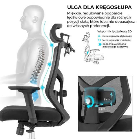 Fotel biurowy ergonomiczny Rosa bordowy ANGEL