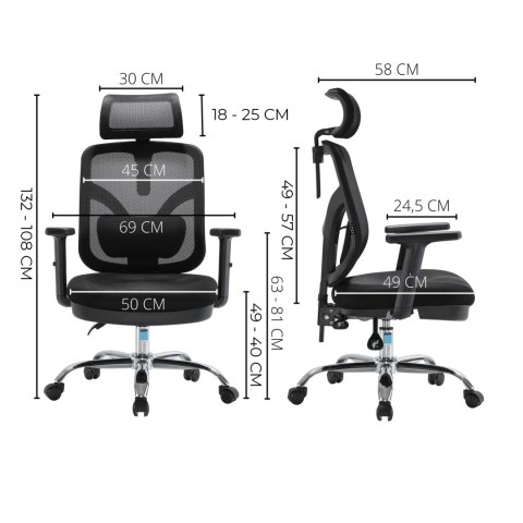 Fotel ergonomiczny ANGEL biurowy obrotowy jOkasta Szara