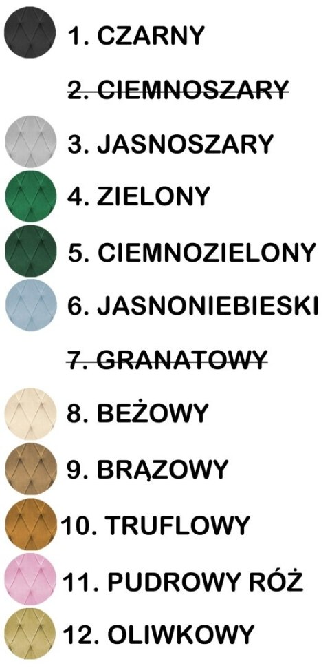 Krzesła tapicerowane BORGO VELVET zestaw 4 sztuk kolory do wyboru