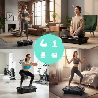Platforma wibracyjna antycelulitowa masażer z ekspanderami + pilot ModernHome