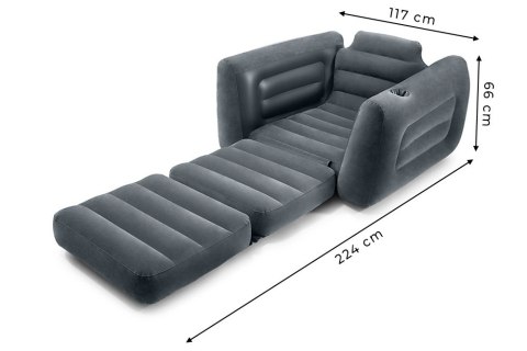 POMPOWANY FOTEL MATERAC LEŻANKA ŁÓŻKO 2W1 INTEX 66551NP