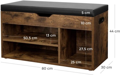 SZAFKA NA BUTY REGAŁ Z SIEDZISKIEM LOFT DREWNIANA