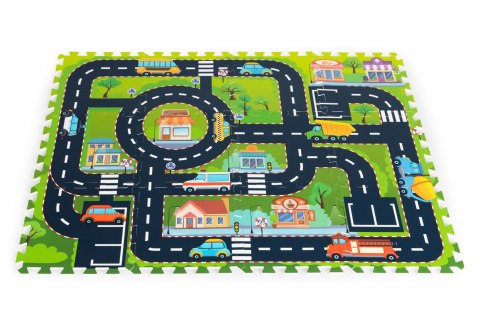 MATA PIANKOWA DLA DZIECI PUZZLE MIASTO ULICE DROGI IPLAY