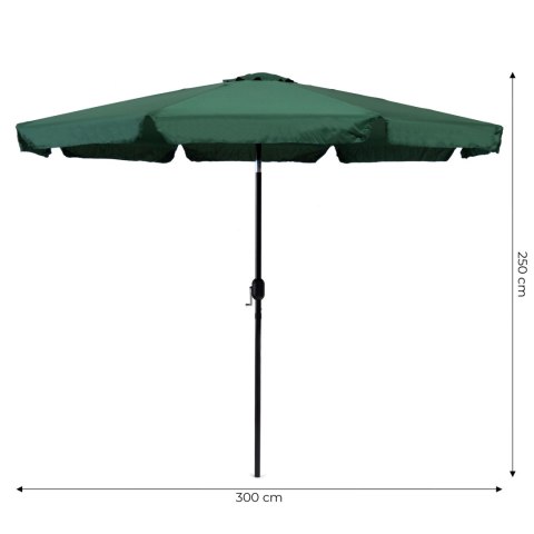Parasol Ogrodowy Duży 3m Skośny Łamany Z Korbą Zielony MULTIGARDEN