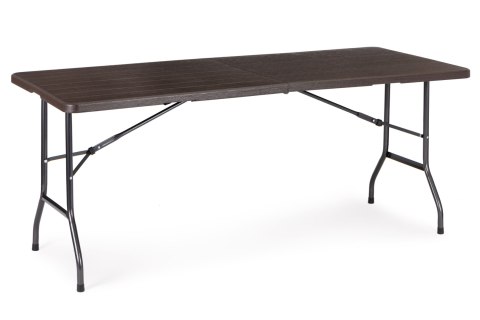 STÓŁ CATERINGOWY BANKIETOWY OGRODOWY SKŁADANY 180 CM BRĄZOWY MODERNHOME