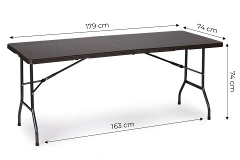 STÓŁ CATERINGOWY BANKIETOWY OGRODOWY SKŁADANY 180 CM RATAN MODERNHOME