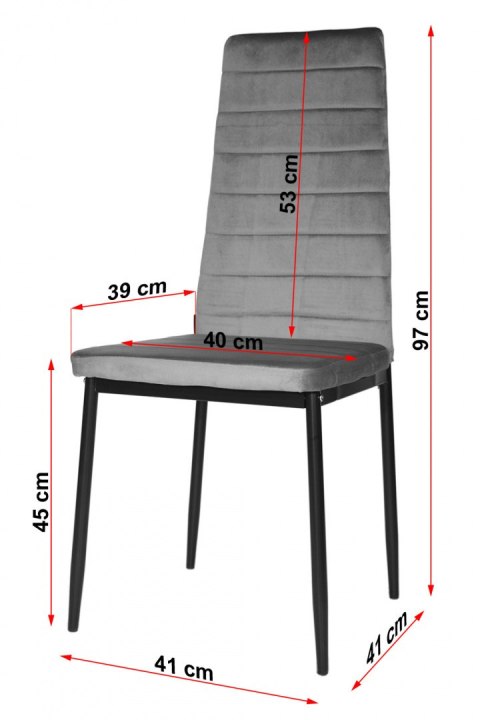 Krzesło tapicerowane VALVA CARO VELVET GREY