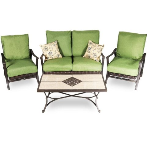 Zestaw Mebli Ogrodowych - Sofa, 2 Fotele i Stolik 4Garden