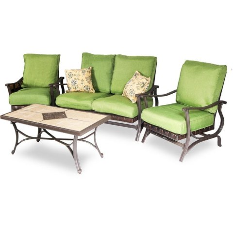 Zestaw Mebli Ogrodowych - Sofa, 2 Fotele i Stolik 4Garden