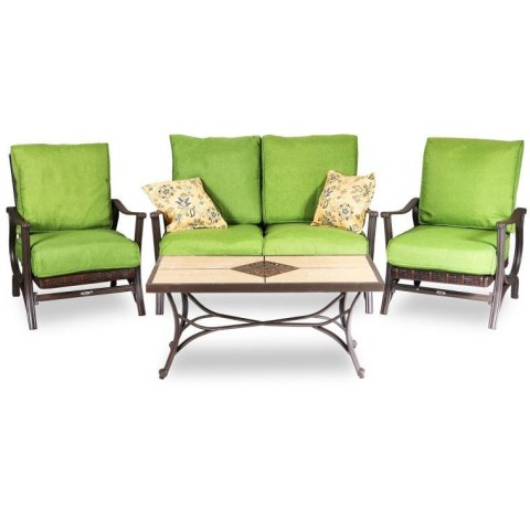 Zestaw Mebli Ogrodowych - Sofa, 2 Fotele i Stolik 4Garden
