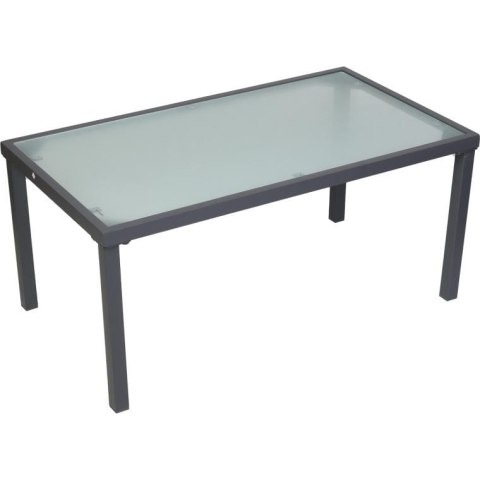 Zestaw Mebli dla 4 osób: 2 Krzesła Podwójna Sofa Ława z Szybą Kolor Szary
