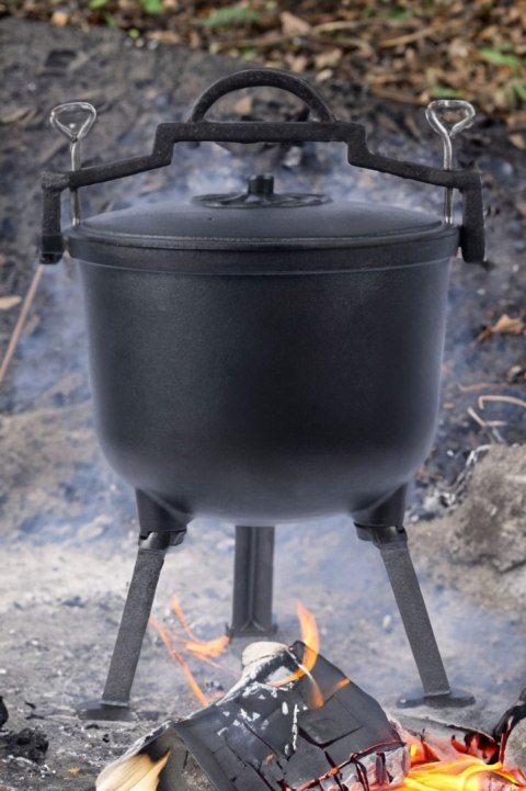 Kociołek Myśliwski Żeliwny Garnek Węgierski Na Ognisko Grill 10l
