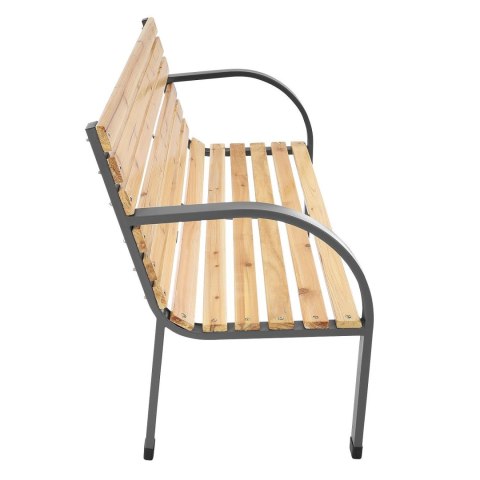 Ławka Ogrodowa 120 cm Z Oparciem Parkowa Drewniana Metalowa Taras Balkon