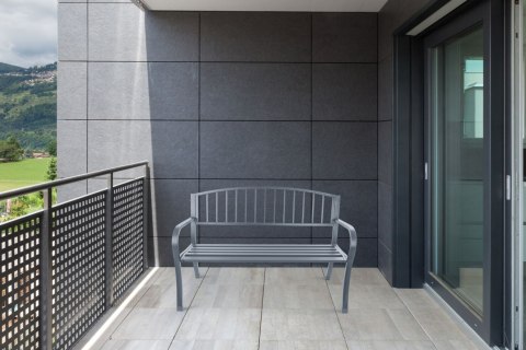 Metalowa Ławka Ogrodowa Z Oparciem Parkowa Taras Balkon Grafitowa