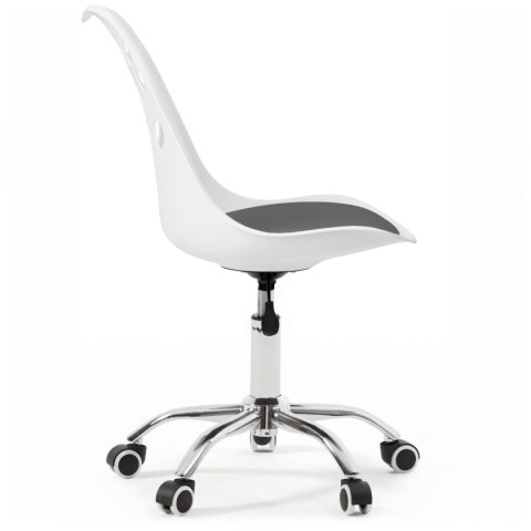 Ergonomiczny fotel obrotowy krzesło biurowe dla dzieci biało-szare