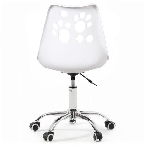 Ergonomiczny fotel obrotowy krzesło biurowe dla dzieci biało-szare