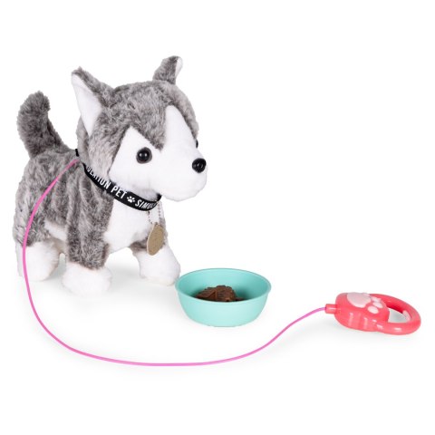 Interaktywny piesek na smyczy husky chodzi i merda ogonem melodyjki