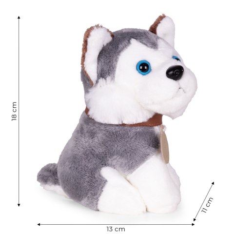 Pluszowy piesek w torebce husky maskotka dla dziecka + szczotka do pielęgnacji