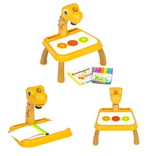PROJEKTOR TABLICA DO RYSOWANIA DINOZAUR 12 FLAMASTRÓW 24 WZORY