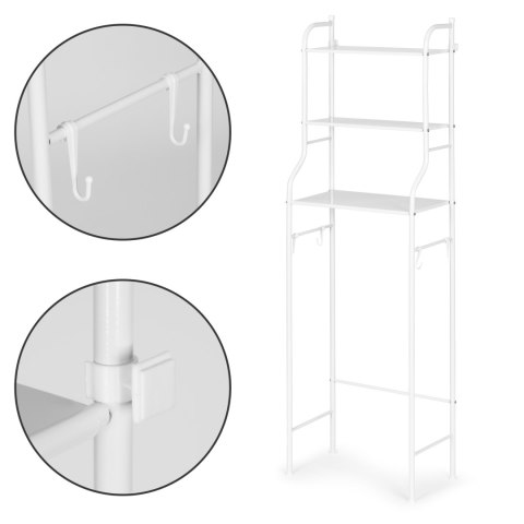Wysoki Regał WC Łazienkowy Nad Sedes 3 Półki Aluminiowa Konstrukcja