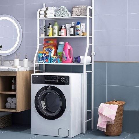 Wysoki Regał WC Łazienkowy Nad Sedes 3 Półki Aluminiowa Konstrukcja