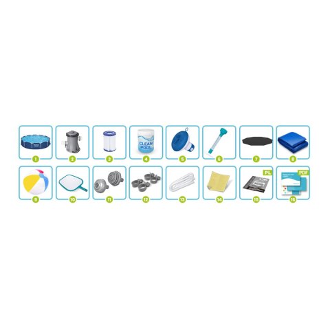 Basen ogrodowy stelażowy 366 x 76 cm 16w1 Bestway 56681