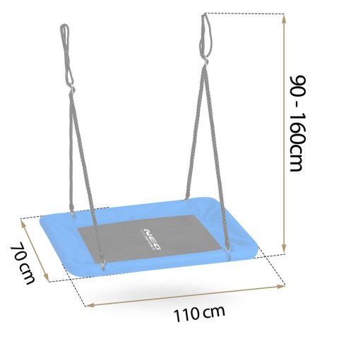 Huśtawka bocianie gniazdo prostokątna Neo-Sport Swingo 110 x 70 cm