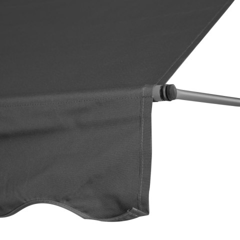 MARKIZA PRZECIWSŁONECZNA BALKONOWA 200X120 CM REGULACJA WYSOKOŚCI WODOODPORNA KORBKA RĘCZNA SZARA MULTIGARDEN