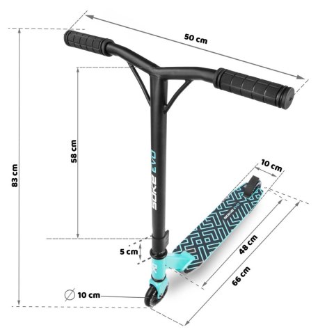 Hulajnoga Wyczynowa Do Trików SOKE EVO ABEC-9 100mm STUNT Light Blue