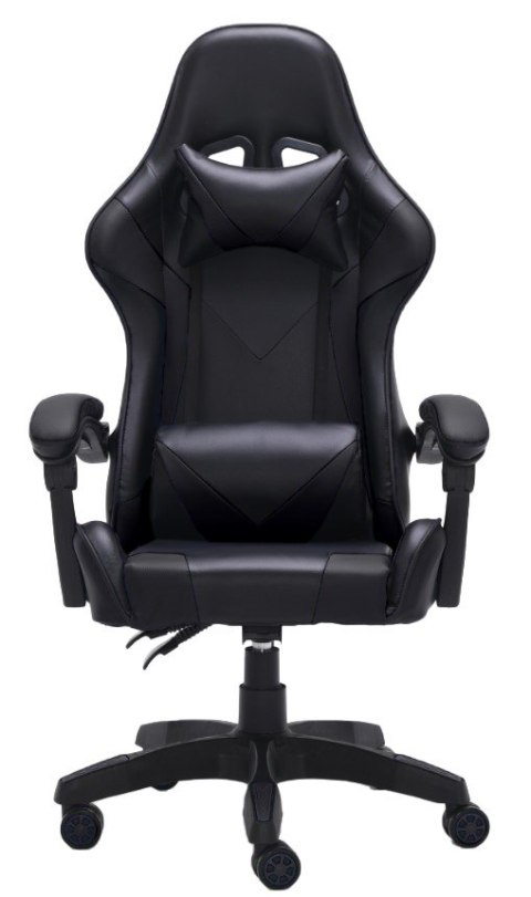 Fotel Gamingowy Czarny Regulowany Ergonomiczny Krzesło Obrotowe REMUS