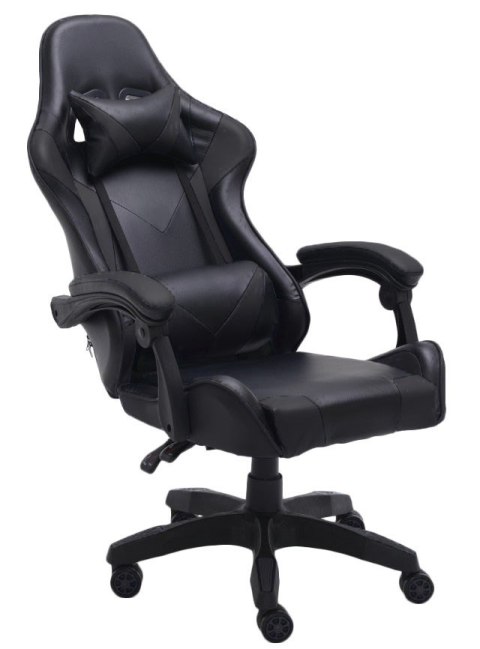 Fotel Gamingowy Czarny Regulowany Ergonomiczny Krzesło Obrotowe REMUS
