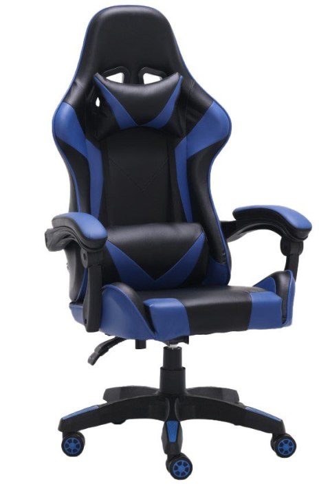 Fotel Gamingowy Niebieski Regulowany Ergonomiczny Krzesło Obrotowe REMUS
