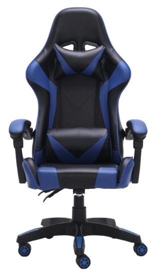 Fotel Gamingowy Niebieski Regulowany Ergonomiczny Krzesło Obrotowe REMUS