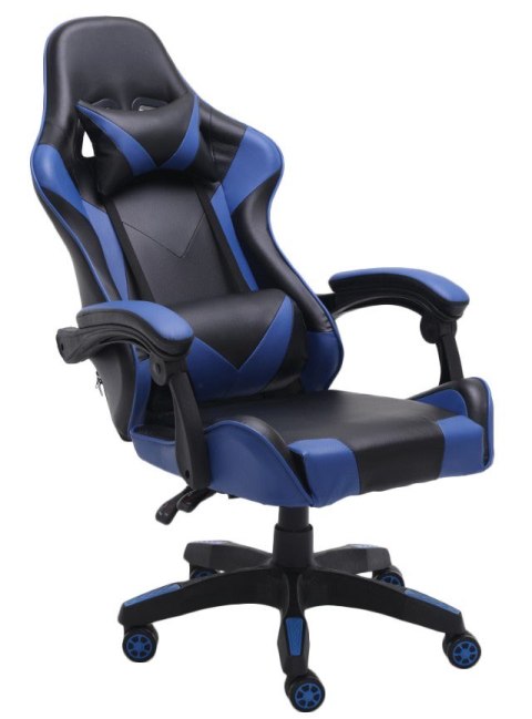 Fotel Gamingowy Niebieski Regulowany Ergonomiczny Krzesło Obrotowe REMUS