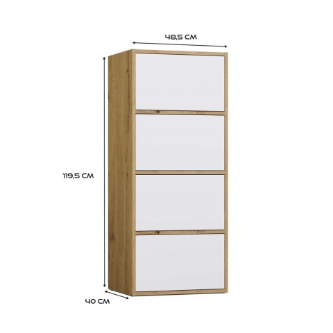 Komoda ALMA Front BIEL Korpus DĄB ARTISAN