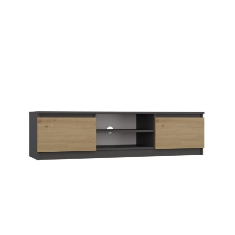 Szafka RTV Malwa Do Salonu 140 cm Pod Telewizor Stylowa Antracyt Artisan