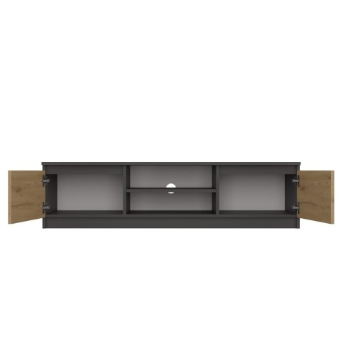 Szafka RTV Malwa Do Salonu 140 cm Pod Telewizor Stylowa Antracyt Artisan