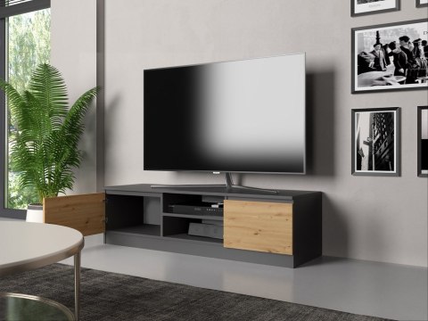 Szafka RTV Malwa Do Salonu 140 cm Pod Telewizor Stylowa Antracyt Artisan