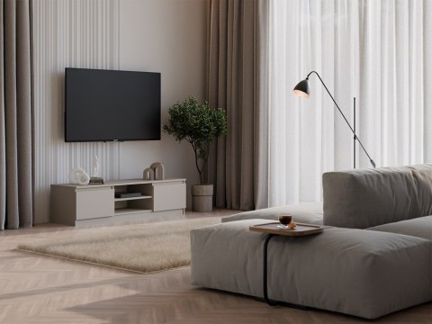 Szafka RTV Malwa Do Salonu 140 cm Pod Telewizor Szara Glina Telewizyjna